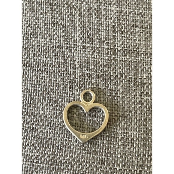 Sterling Silver .925 Whimsical Love Heart Charm - Picture 3 of 4